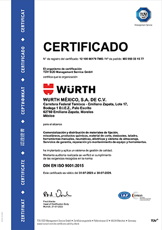 Certificación ISO 9001:2015 - ESPAÑOL
